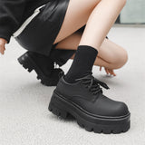 Zingj Platform Derby Shoes Male Advanced Black Leather Shoes British Commuter Business Shoes