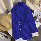 Spring Dress New High-End Design Blue Suit Jacket Women Korean Oceanic Korean Version Of Casual Suit