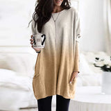 Urban Leisure Color Long Sleeve Casual Pocket Top Women's