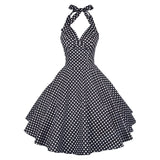 Up Back Cotton A Line Swing Tunic Dress Hepburn Vintage Halter Sundress 50s Gothic Pin Up Rockabilly Dress Cow Girl