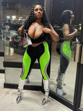 Fashion Patchwork Sporty Pants Women Skinny Elastic High Waist Body-Shaping Leggings Attirewear Female Wild