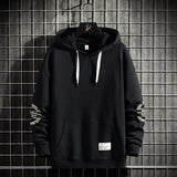 Autumn New Solid Color Polyester Men's Round Neck Hoodie Korean Style Hedging Casual Long-Sleeved Hoodie for