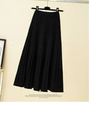 Zingj And Winter New High Waist Show Thin A-Word Pleated Skirt Big Umbrella Skirt Long Plus Thick Wool Knitting Skirt Woman-Outfit