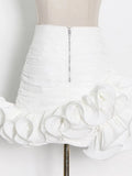 Zingj Design Feeling Fluffy Skirt 2024 New Milk White Zipper Package Hip Wood Ear Splicing Short Skirt
