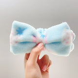 Leopard Soft Bow Wash Face Headbands For Women Girls make Up Coral Fleece Hairbands Hair Holder Headwear Hair