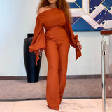 Off-shoulder Casual High Waist Wide Plus