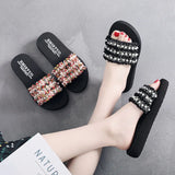 women Bohemia Floral Beach Sandals Striped bow Slippers Flip Flops For Women Summer slippers 3CM High heel