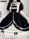 Color Japanese Dress Women Ruffled Patchwork High Waist Fairy Robe Y2k Aesthetic Ladies Sweet Dresses Vestido De