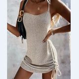 Sexy Sling Drawstring Tight Backless Dress