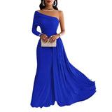 Style Women's Wear Temuebay2025 Diagonal Shoulder Dress Evening
