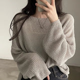 Vintage Ice Silk Oversized Knitted SweaterOutfit