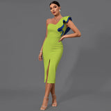 Party Dress 2022 Women Green Bodycon Dress Elegant Sexy Midi Evening Club Dress High Quality Summer Birthday