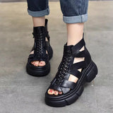 Spring And Summer 2025 Sandals Women's Platform Hollow Out Sandals Rome Sandals Open Toe High Top Women's