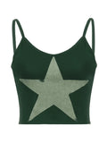 Star Print Knitted Crop Cami Top- Outfit
