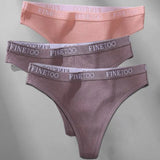 3PCS/Set M-XL Women's Thong Cotton Female Underpants Letter Waist Underwear Sexy Women's Panties Lingerie Thongs