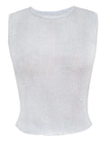 Semi Sheer Metallic Tank Top-Outfit
