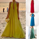 Spot 2025 Fashion New Summer Female Temperament Hanging Neck Sleeveless Loose French