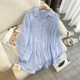 Design Sense Loose And Thin Ice Silk Chiffon Shirt Women's Wear Summer 2025 New Sunscreen Shirt Foreign Style Coat-Outfit