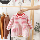 Winter Imitation Mink Fleece Sweater Princess Dress Baby Knit Sweater Baby Winter Foreign Style Hedging