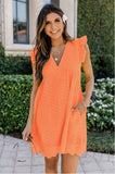 Dress Lace Jacquard Hollow Pocket