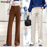 wide leg pants women flare trousers 2019 winter high waist Pantalon casual female pants Solid loose womens legs