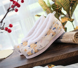 Zingj Shoes Hanfu Shoes Ancient Style Female Embroidered Cloth Shoes Inside The Raised Head Ancient Costume Shoes Cloth Shoes