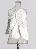 Hot Girl Designer Autumn 2025 New Hanging Neck Three-Dimensional Flower Nail Bead Pearl Wipe Chest