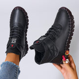 Women's Shoes Plus Velvet Warm High-Cotton Shoes Winter Hand-Sewn Mother Shoes Soft Bottom Flat