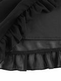 Frill Trim Tie Strap Mini Dress- Outfit