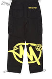Y2K Cargo Pants Men Retro Loose Pocket Wide-Leg Pants High Waist Straight Loose Men And Women Harajuku Mopping