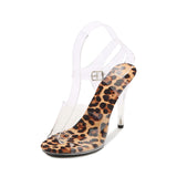 Zingj Foreign Keys 35-43 Sexy Super High Heels 11CM High Nightclub Transparent Sandals Sex Shoes Plus Size
