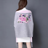 Printed Tassel Knitting Poncho New Fashion Long Batwing Sleeve Swing Sweater Wrap Cardigan Female V
