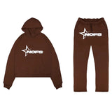 Shangchao Brand NOFS Letter Printed Sports Suit Men's Hip-Hop Street Loose Couple