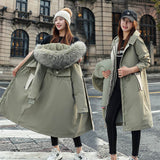 2021 New Winter Jacket Women Coat Removable Long Fashion Hooded Warm Parkas Female Thick Fur Liner Winter Coat