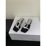 Zingj Buckle 2024 Summer New Fairy One-Line Slipper Open Toe Slope With Sandals Temperament With Skirt Sandals