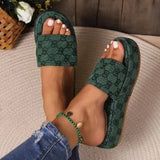 Zingj Bottom Slippers Women Wear The New 2024 Washed Letter Embroidery One Word Pine Platform Heighten Cool
