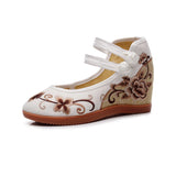 Zingj Heels Single Shoes With Embroidered Cloth Shoes Ancient Wind National Wind National Wind Spring And Autumn Women Cloth Shoes Women's