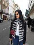 Autumn And Winter New Women's Loose Long Sleeve Splicing Colliding Color Thick Fur Coat