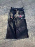 Jeans Vintage Hip-Hop Baggy Jeans Menswear Gothic Trousers With High Waist And Wide Legs 211-0-Outfit