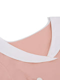 Women Vintage Dresses Cocktail Wedding Party 1950s Vintage Clothes Shawl Collar Double-Breasted Retro Elegant Flare