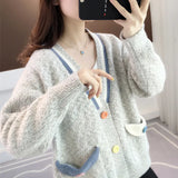 Zingj Knit Cardigan Spring Dress 2024 New Women's Wear Loose Wear Autumn And Winter Hot Style Add Thick Sweater Coat-Outfit