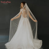 YouLaPan V05 Elegant Wedding Veil for Bridal Romantic Scattered Pearls Marries 5 Meters Bridal Veil Cathedral Wedding Veil