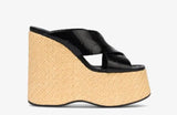 Slope And Cool Slippers Women Fashion In The Summer Of 2025 New Dew Grass Thick Bottom High Hefty Water Table Slippers