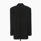 New Oversize Black And White Splicing Color Loose-Fitting Version Of The Thick-Line Design Suit Jacket