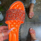 Head Flat Bottom Water Drill Slippers Beach Drag Large Print Type Water Drill Slippers