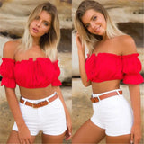 Sexy Womens Crop Tops Ladies Off Shoulder Summer Tops Wear Frill Bralet Bandeau Boobtube