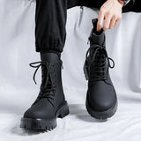 Zingj Martin Boots Male Autumn And Winter Long Tube Overalls Net Red High Street Soft Leather British Yuppie Male Boots