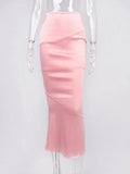 Quality Long Skirts Women Summer Party skirts Woman Fashion 2022 High-waisted Skirt Sexy Satin Skirt Festival