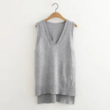 Spring Summer O Neck Women Sweater Vest Sleeveless Knit Female Cotton Soft Elastic Solid Colore