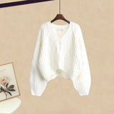 Zingj Women Winter Patchwork Long Sleeve Knitted Tops + Asymmetric Skirt 2 Piece Suit Female Party Elegant Two Piece Set 102-1-Outfit